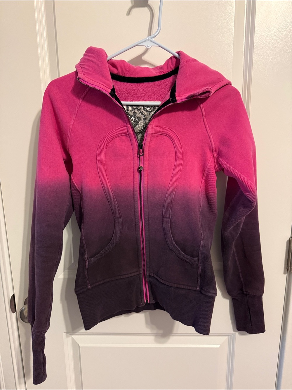 Ladies Lululemon Ombre Pink to Purple Zip Hoodie Jacket - Special Edition